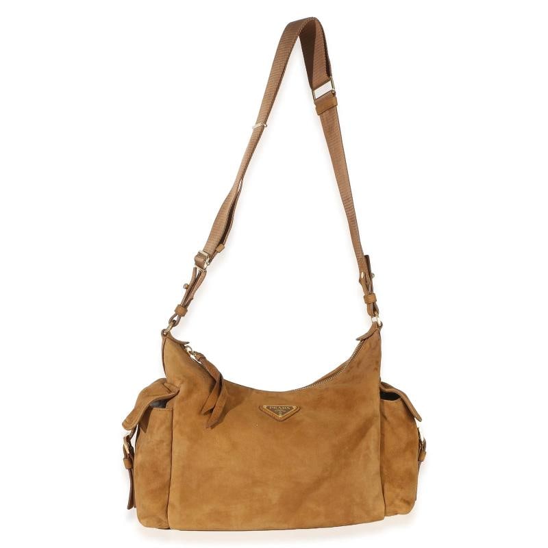 Prada Brown Suede Large Explore Shoulder Bag - 2
