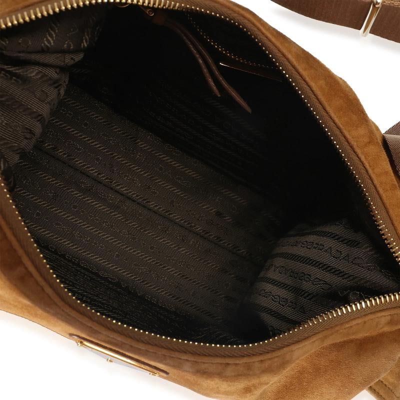 Prada Brown Suede Large Explore Shoulder Bag - 3