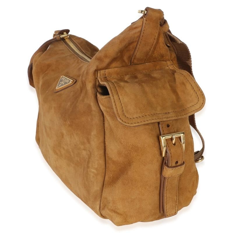 Prada Brown Suede Large Explore Shoulder Bag - 4