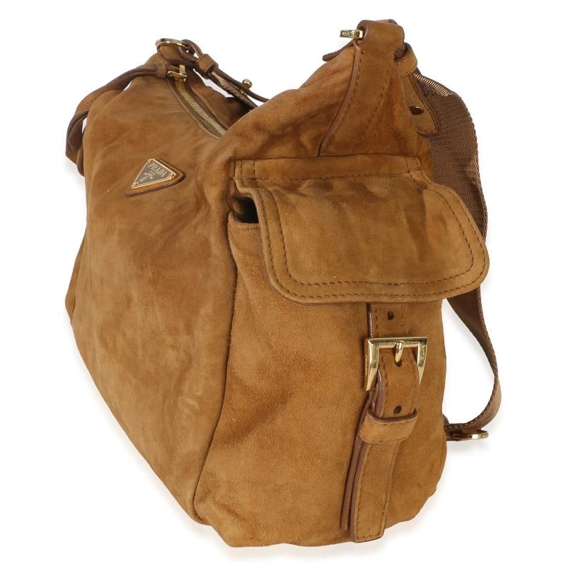 Prada Brown Suede Large Explore Shoulder Bag - 5