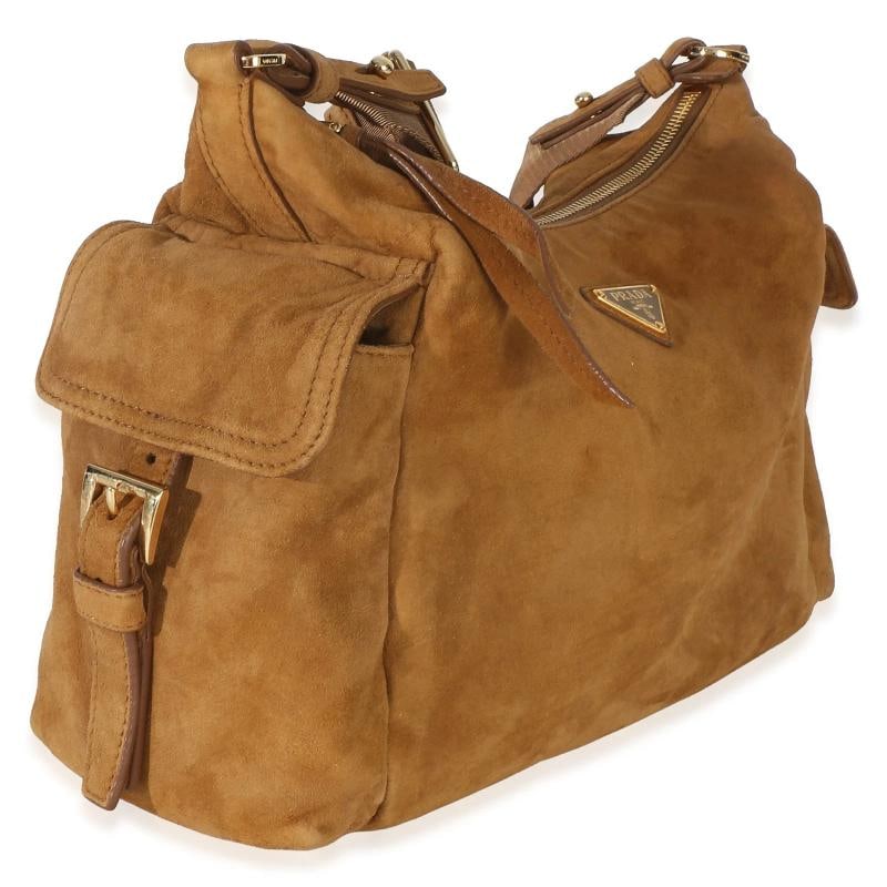 Prada Brown Suede Large Explore Shoulder Bag - 6