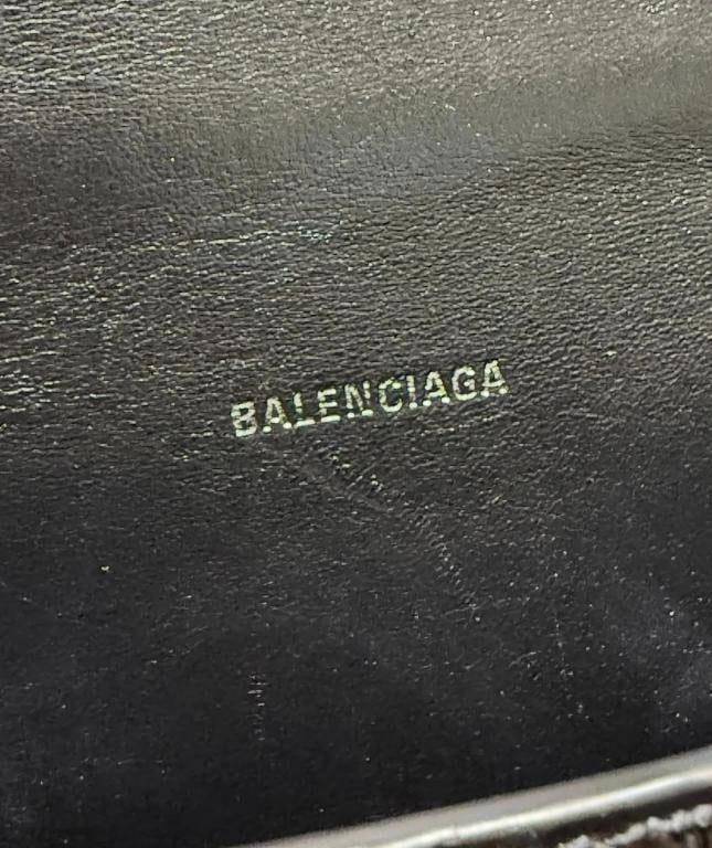 Balenciaga Shiny Calfskin Monochrome Crocodile Embossed Hourglass XS - 8