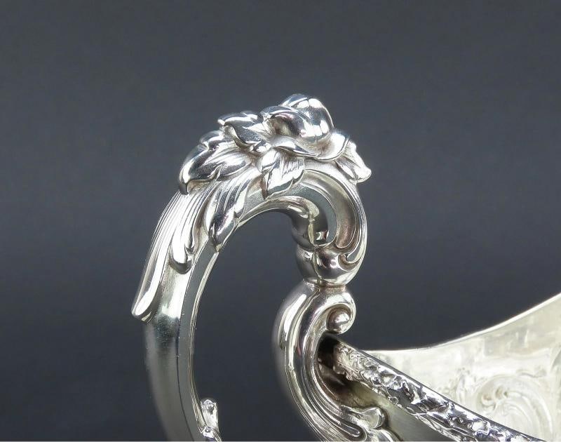 Superb Reed Barton Sterling Silver Hand Chased 575A Gravy Boat w Underplate - 2