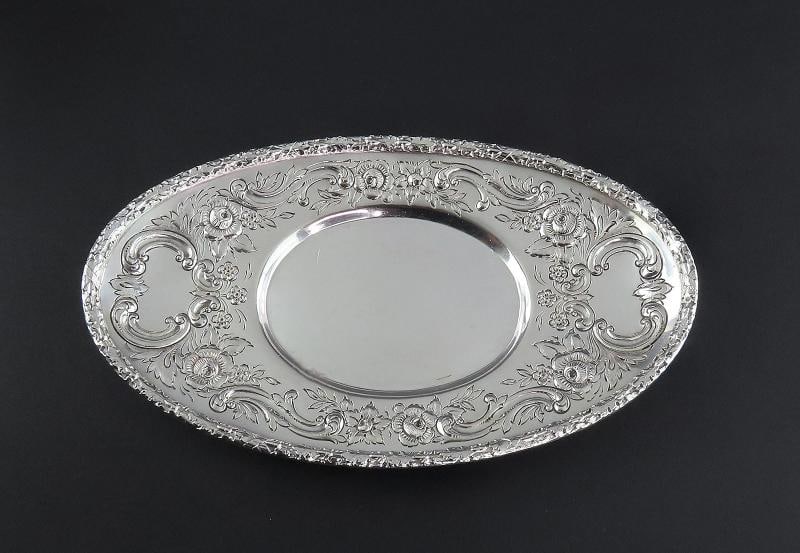 Superb Reed Barton Sterling Silver Hand Chased 575A Gravy Boat w Underplate - 3