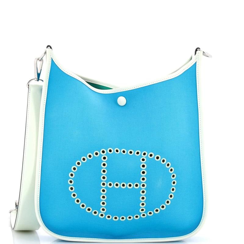 Hermes Neo Evelyne Bag Toile and Leather PM: Condition: Pre-owned - Good,Brand: Hermes,Exterior Material: Canvas Plain, Leather,Style: Cross Body Bags,Exterior Color: Blue,Department: Women,Size: Pm,Accessories: With Strap Condition: Very good.