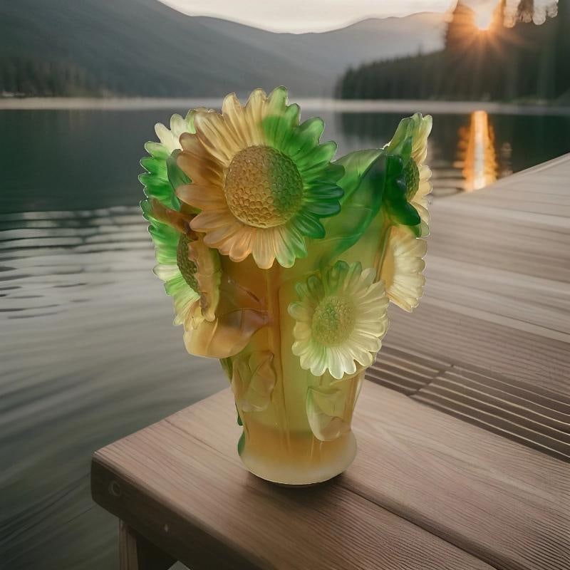 compatible with Nancy Daum Sunflower Xl Crystal Vase H9Ã¢â‚¬Â? Heavy  - 2