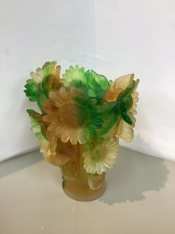 compatible with Nancy Daum Sunflower Xl Crystal Vase H9Ã¢â‚¬Â? Heavy  - 3