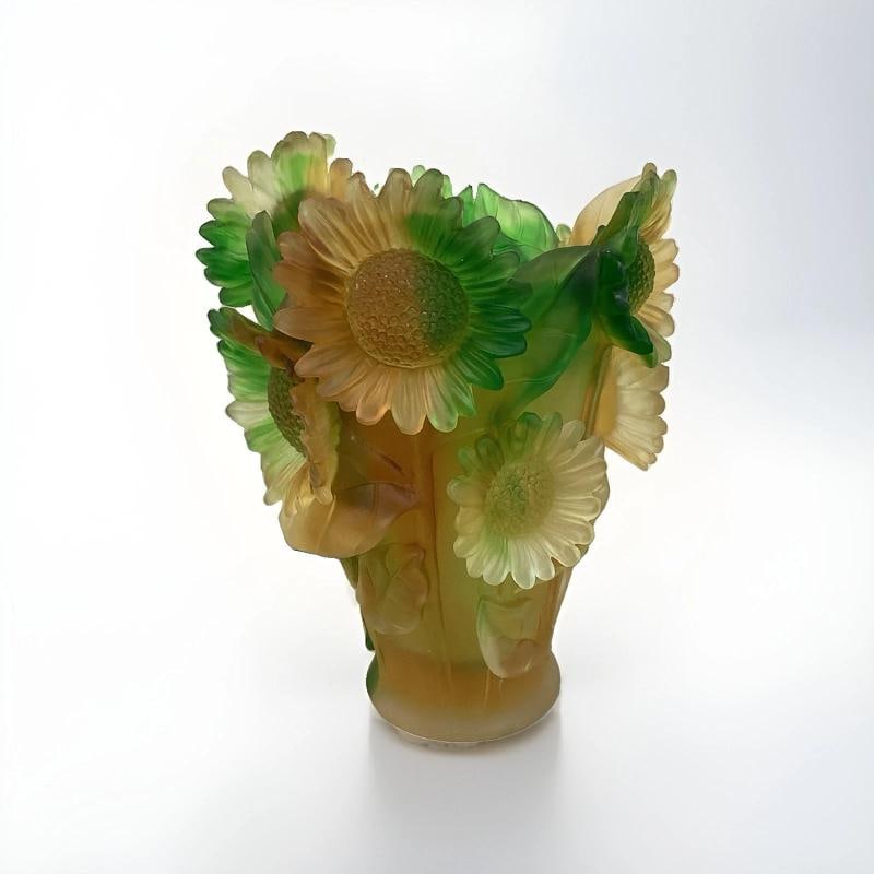 compatible with Nancy Daum Sunflower Xl Crystal Vase H9Ã¢â‚¬Â? Heavy  - 4