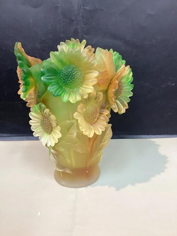 compatible with Nancy Daum Sunflower Xl Crystal Vase H9Ã¢â‚¬Â? Heavy  - 5