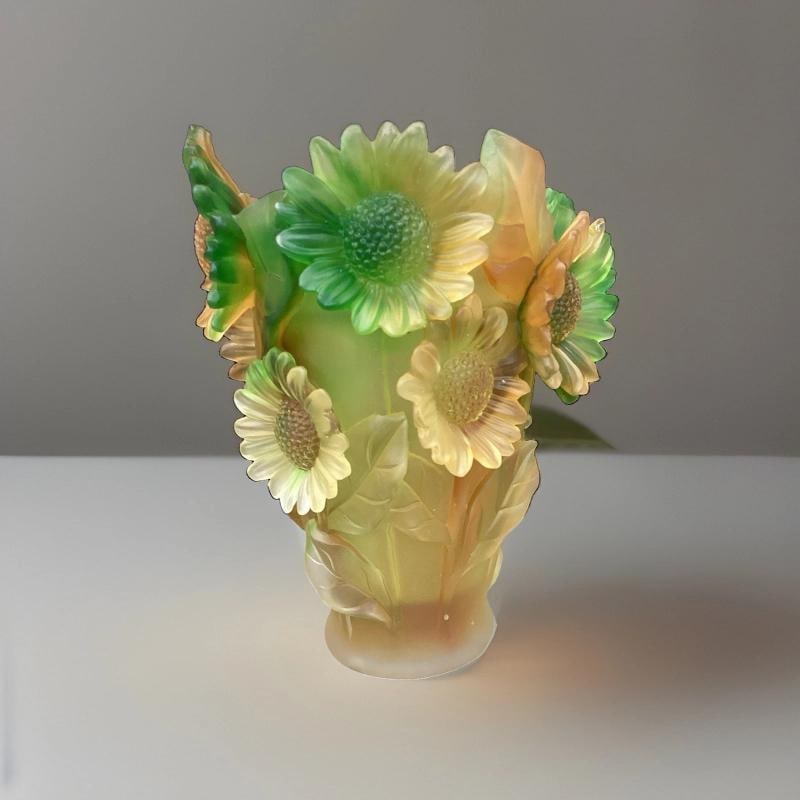 compatible with Nancy Daum Sunflower Xl Crystal Vase H9Ã¢â‚¬Â? Heavy  - 7