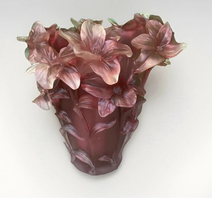 Nancy Daum Style Iris Crystal Vase Red OmbrÃƒÂ© H8Ã¢â‚¬ - 2
