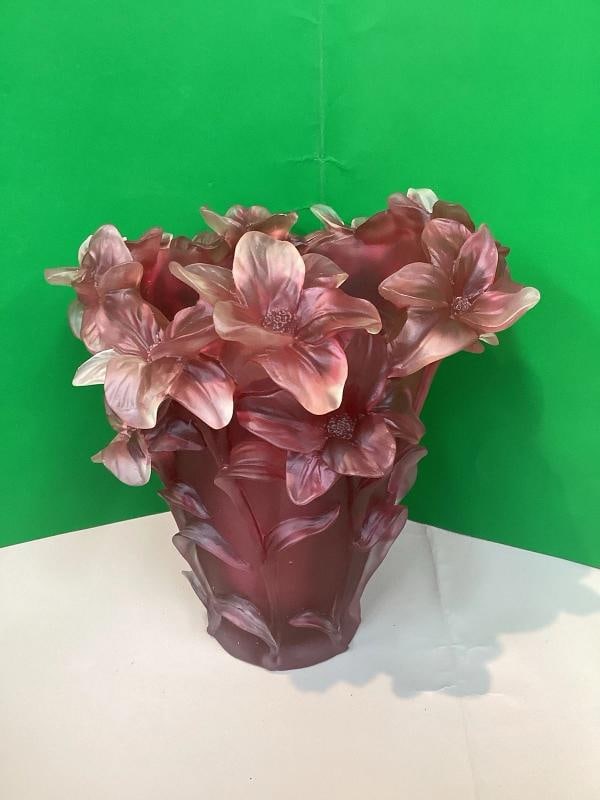 Nancy Daum Style Iris Crystal Vase Red OmbrÃƒÂ© H8Ã¢â‚¬ - 5
