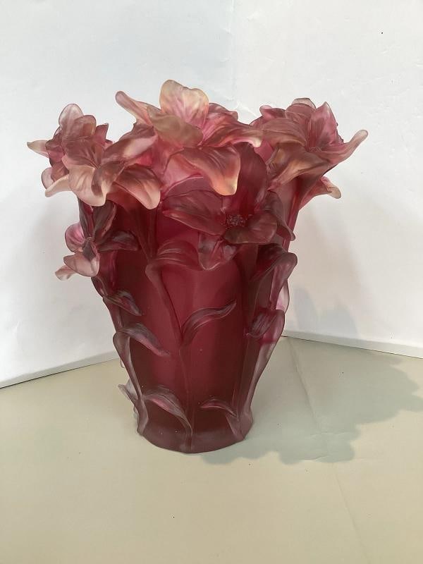 Nancy Daum Style Iris Crystal Vase Red OmbrÃƒÂ© H8Ã¢â‚¬ - 6
