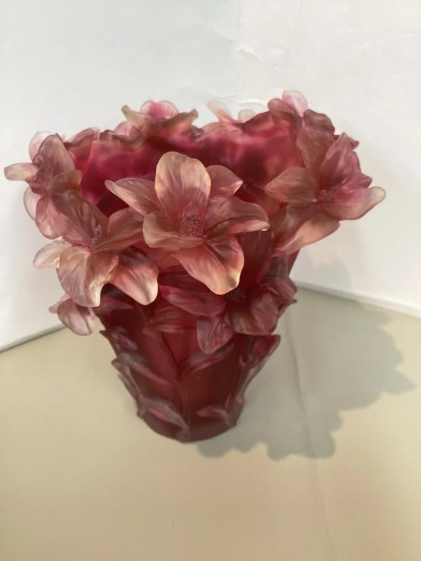 Nancy Daum Style Iris Crystal Vase Red OmbrÃƒÂ© H8Ã¢â‚¬ - 7