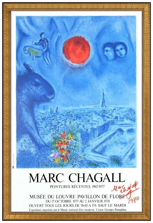 Marc Chagall Offset Color Lithograph Signed Peintures Recentes Framed Artwork: Condition: Used,Signed: Yes,Item Height: 29.5 in,Theme: Art,Title: Peintures Recentes,Features: Limited Edition, Framed, Signed,Certificate of Authenticity (COA): Yes,Original/Licensed Reprint: Origin