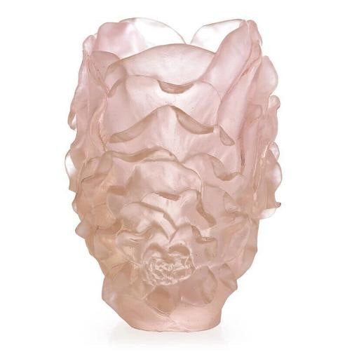 NEW DAUM CRYSTAL NUMBERED ED. CAMELLIA PINK VASE SMALL #05734-1 BRAND NIB - 2