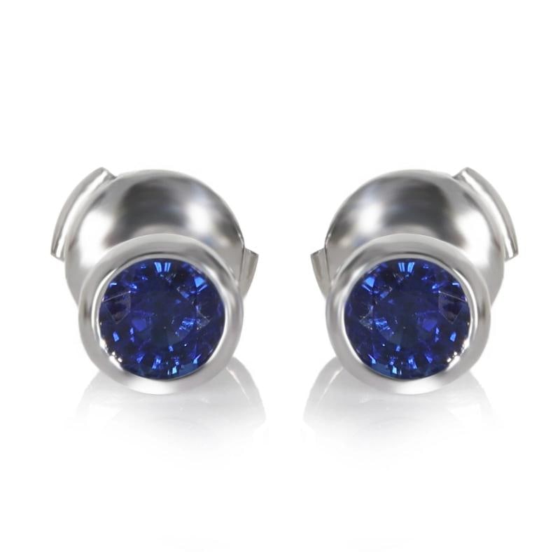 Tiffany & Co. Platinum Sapphire Elsa Peretti Color By The Yard Earrings: Condition: Pre-owned - Good,Item Length: 6 mm,With Original Box/Packaging: Yes,Main Stone Weight (cts): 1.00,Side Stone Type: No Stone,Main Stone: Sapphire,Metal Purity: 950,With Papers: No,Gross Weig