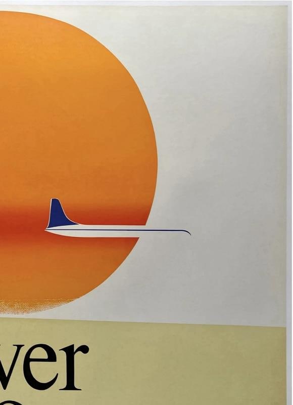 Original Vintage Poster EL AL - ISRAEL AIRLINES - HOLY LAND Airline Travel LINEN - 3