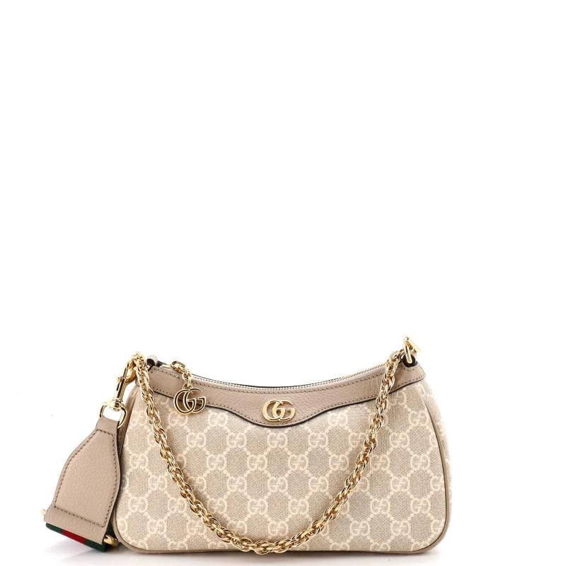 Gucci Ophidia Charm Shoulder Bag GG Coated Canvas Small: Accessories: Dust Bag, Extra Strap, With Strap Measurements: Height 6", Width 10", Depth 2.5" Condition: Pre-owned - Excellent,Brand: Gucci,Exterior Material: Canvas Coated,Style: Cross Body Bags,Exte