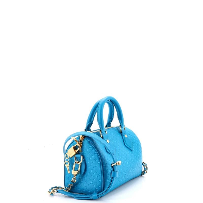 Louis Vuitton Speedy Bandouliere Bag Nanogram Embossed Leather 20 - 2