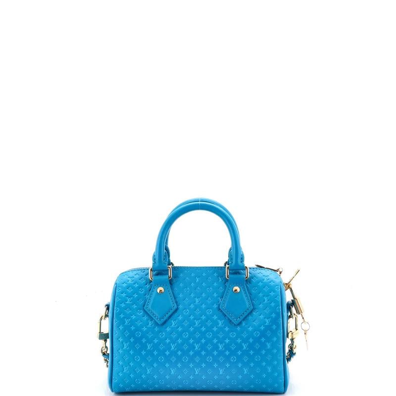 Louis Vuitton Speedy Bandouliere Bag Nanogram Embossed Leather 20 - 3