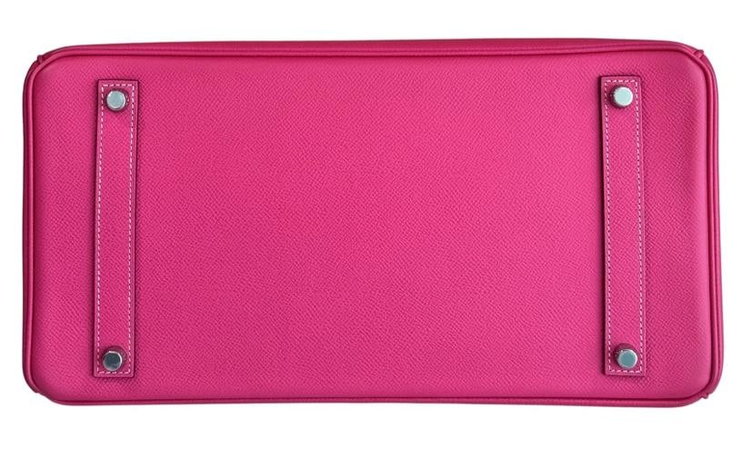 Hermes Birkin 35 Rose Tyrien Pink Epsom Leather Palladium Hardware RARE - 10