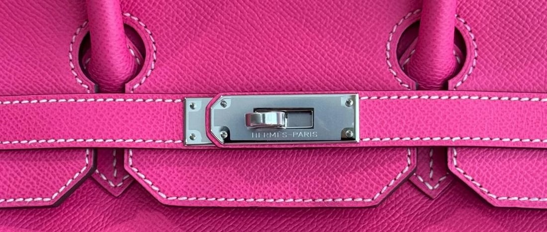 Hermes Birkin 35 Rose Tyrien Pink Epsom Leather Palladium Hardware RARE - 6