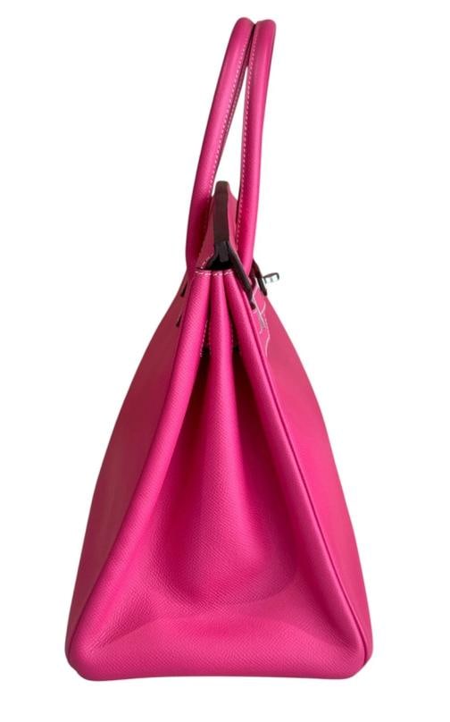 Hermes Birkin 35 Rose Tyrien Pink Epsom Leather Palladium Hardware RARE - 9