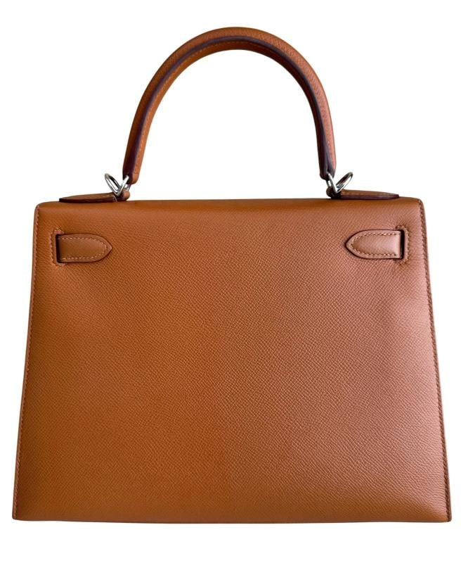 Hermes Kelly 28 Sellier Limited Kellygraphie Phw , Blue Celeste, Indigo Epsom - 4