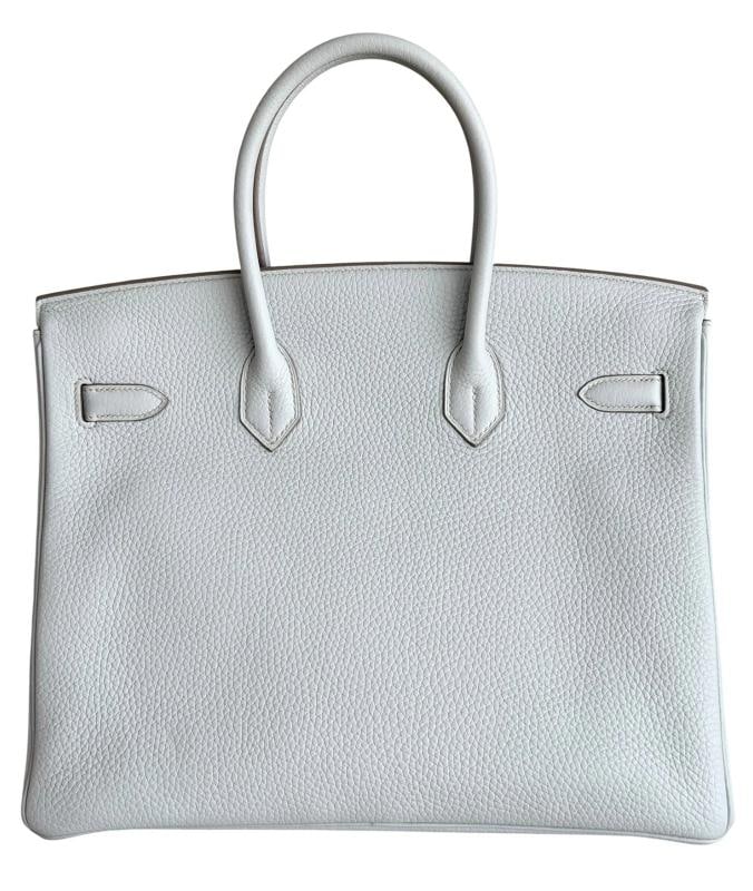 Hermes Birkin 35 Club Gris Perle White Togo Leather Lizard Palladium Hardware - 4