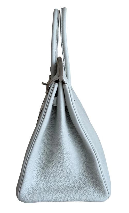 Hermes Birkin 35 Club Gris Perle White Togo Leather Lizard Palladium Hardware - 7