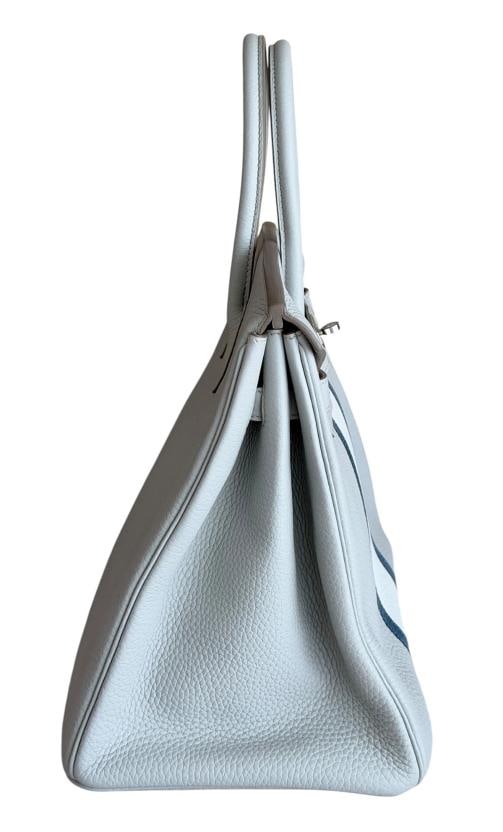 Hermes Birkin 35 Club Gris Perle White Togo Leather Lizard Palladium Hardware - 8