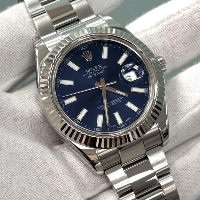 Rolex Datejust II 116334 41mm Blue Dial 18k White Gold Stainless Steel - 2