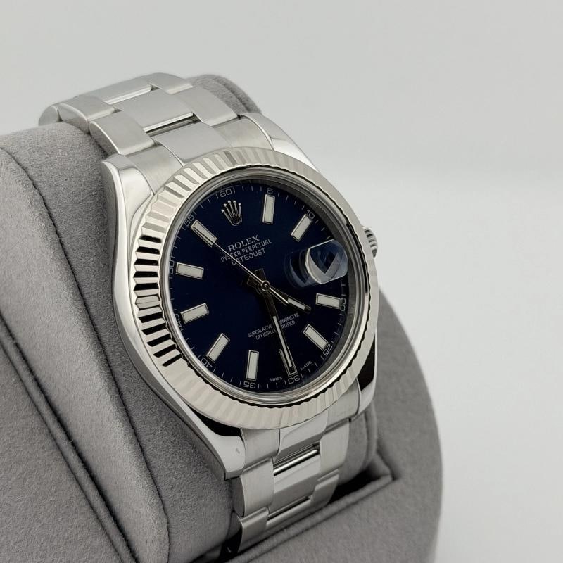 Rolex Datejust II 116334 41mm Blue Dial 18k White Gold Stainless Steel - 8