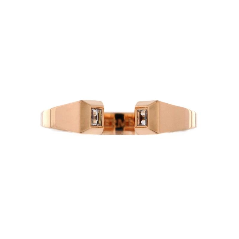 Hermes Clou de Forge Ring 18K Rose Gold with Diamonds Small: Measurements: Size: 6 - 52, Width: 2.70 mm . Condition: Pre-owned - Good,Brand: Hermes,Main Stone: Diamond,Metal: 18K Rose Gold,Metal Purity: 18K,Ring Size: 6 - 52,Type: Ring,Color: Rose Gold,Style: