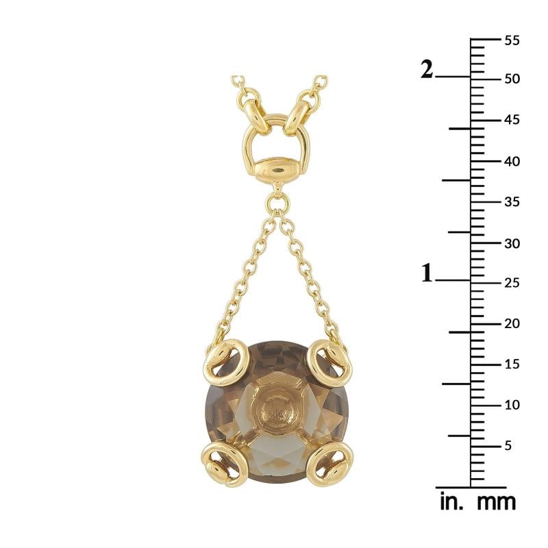 Gucci Horsebit 18K Yellow Gold Smoky Quartz Necklace - 5