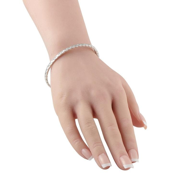 Chanel 18K White Gold 0.36ct Diamond Bangle Bracelet - 2