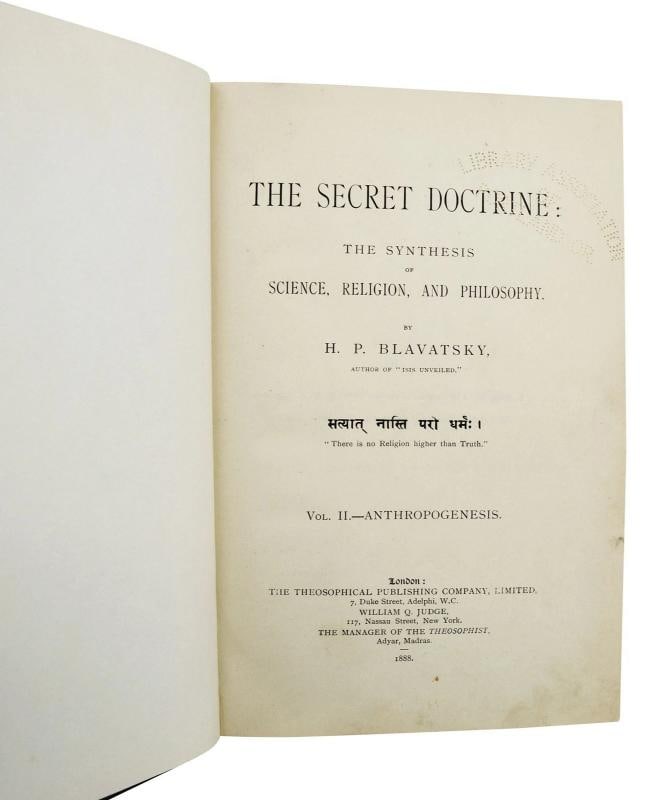 The Secret Doctrine ~ by HELENA PETROVNA BLAVATSKY ~ First Edition ~ 1st ~ 1888 - 4