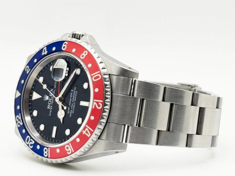 2001 Unpolished Rolex GMT Master II Pepsi 16710 40mm Red Blue Bezel Steel - 6