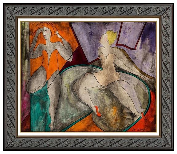Linda Le Kinff Signed Painting Original Oil On Board Framed: measuring approximately 24" x 29", and 33" x 38" with its high quality frame. Condition: Used,Unit of Sale: Single Piece,Artist: Linda Le Kinff,Signed: Yes,Period: Contemporary (1970 - 2020),Title: