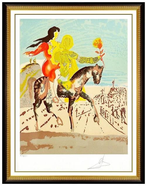 Salvador Dali Signed Framed Color Lithograph~ Edition Of /350: archival matted to approximately 26 x 20Ã¢â‚¬Â and 38Ã¢â‚¬Â x 31Ã¢â‚¬Â with the