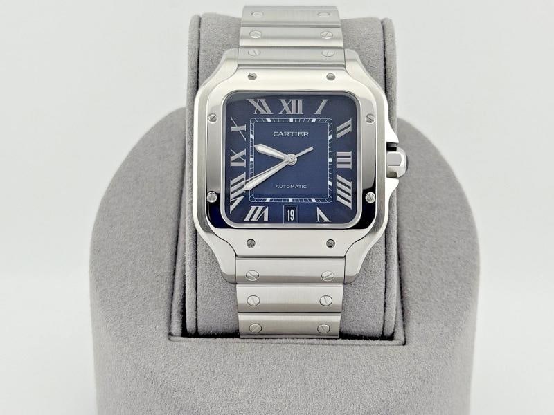 Cartier Santos Large Blue Dial WSSA0030 4072 40mm Stainless Steel: Style Number: 16710 Serial: K31**** Year: 2001 Model: Rolex GMT Master II Pepsi (Unpolished) Case Material: Stainless Steel Band: Stainless Steel Bezel: Pepsi - Red & Blue Dial: Black Crystal: Sapphir