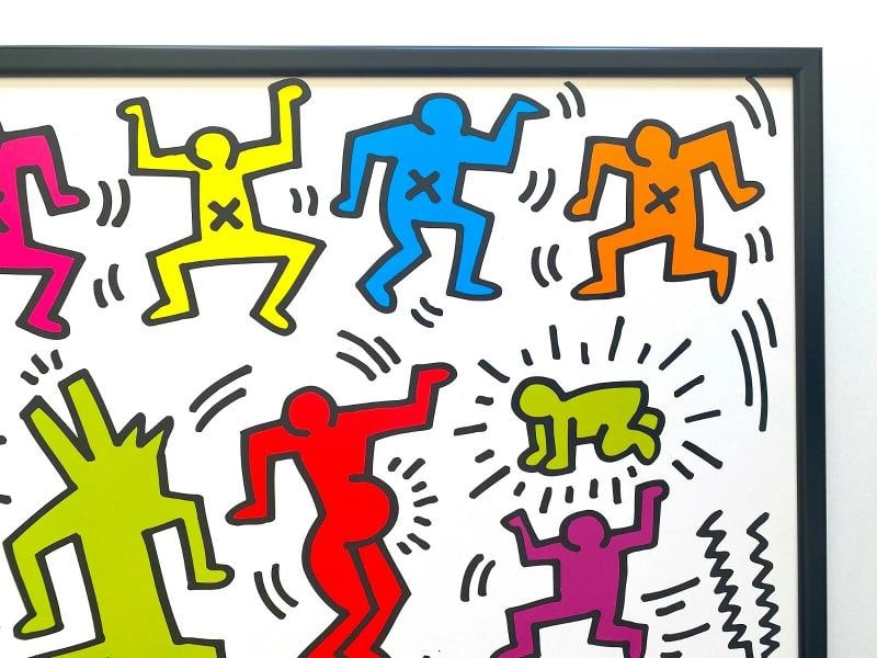 KEITH HARING ESTATE RARE 1999 LITHO PRINT FRAMED POP ART POSTER 1984~(24" W X 32 1/4" H X 1" D) - 8