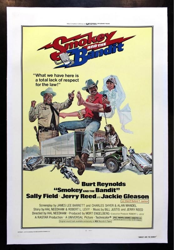 SMOKEY AND THE BANDIT VINTAGE ORIGINAL MOVIE POSTER 1977~(27" x 41"): Industry: Movies,Object Type: Poster,Original/Reproduction: Original,Country of Origin: United States