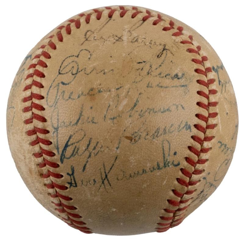 Jackie Robinson 1950 Brooklyn Dodgers Team Signed Baseball PSA DNA COA (1 of 8)
