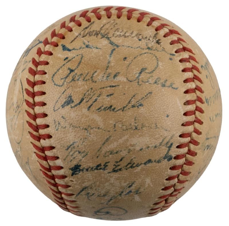 Jackie Robinson 1950 Brooklyn Dodgers Team Signed Baseball PSA DNA COA - 3