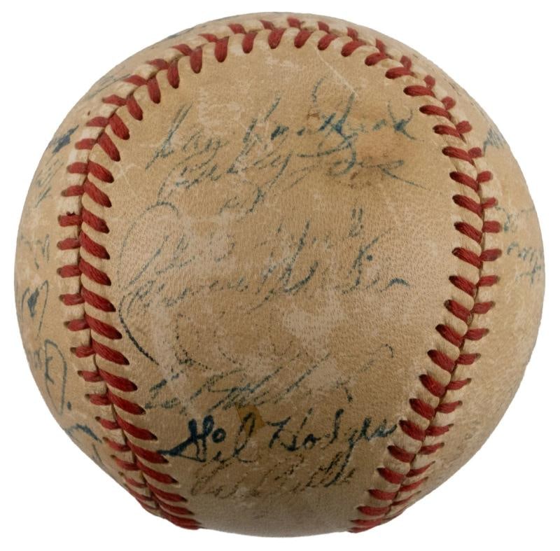 Jackie Robinson 1950 Brooklyn Dodgers Team Signed Baseball PSA DNA COA - 5