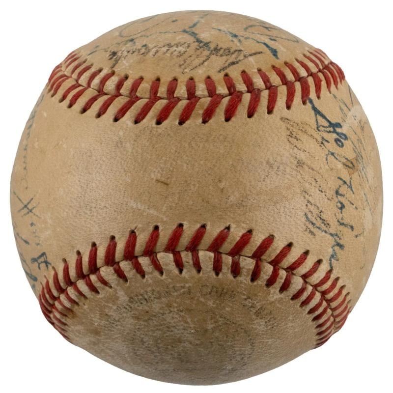 Jackie Robinson 1950 Brooklyn Dodgers Team Signed Baseball PSA DNA COA - 6