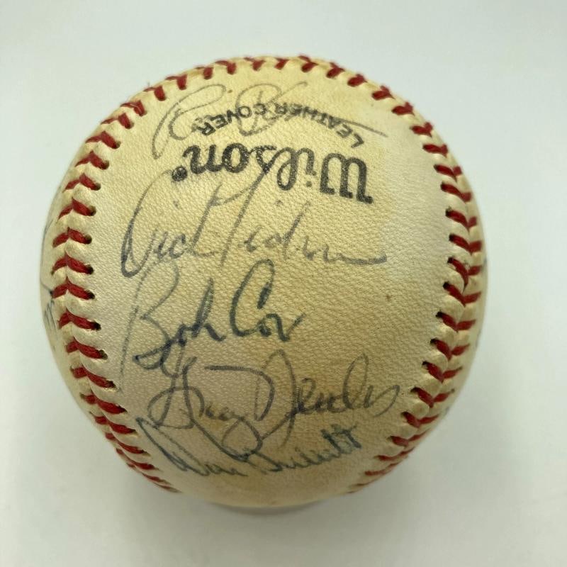 1977 NY Yankees World Series Champs Team Signed Baseball Thurman Munson PSA DNA - 7