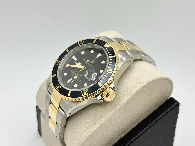 2003 Rolex Submariner 16613 Black 40mm 18k Yellow Gold Stainless Steel Box Paper - 8